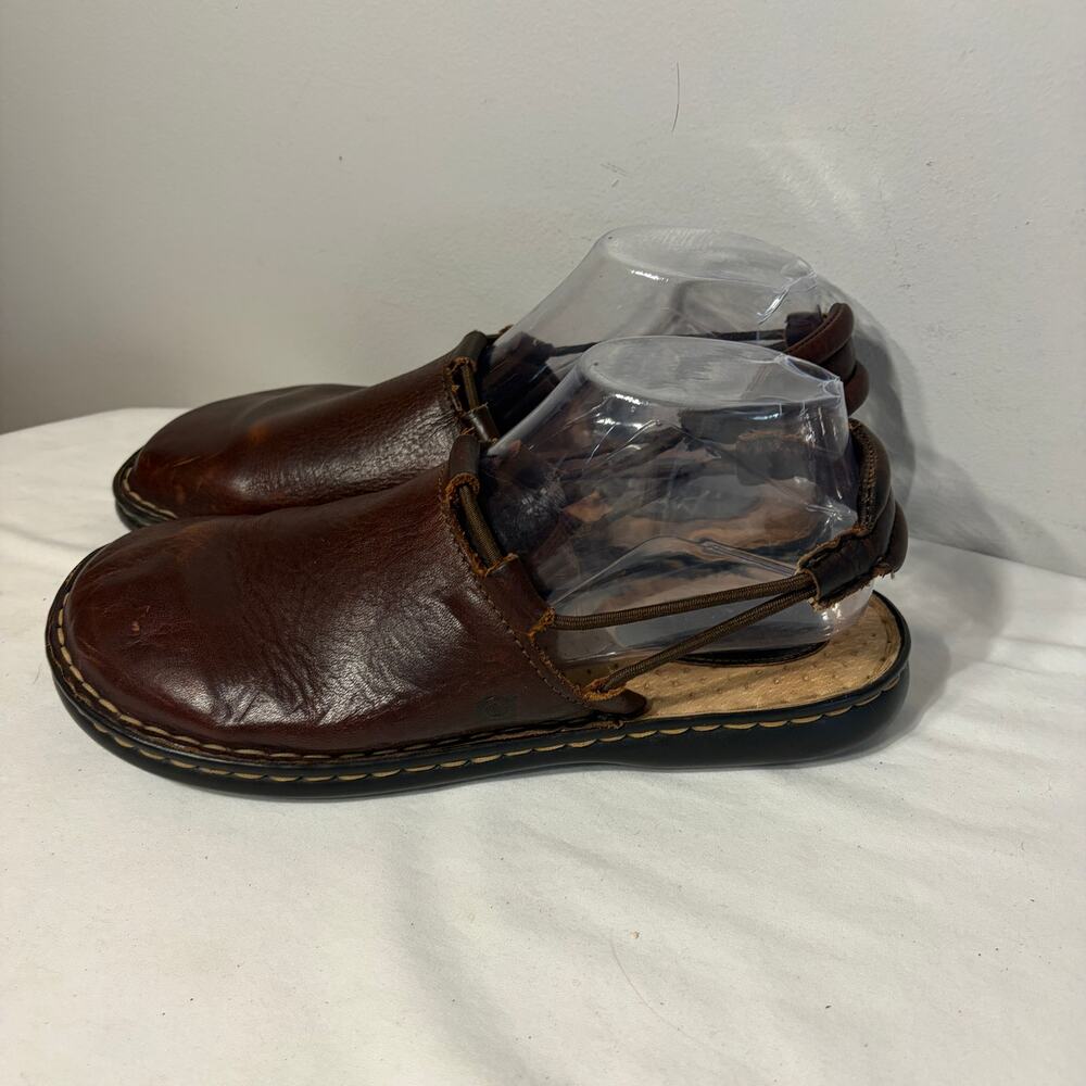 Born Shoes Slingback Brown Leather Boho Hippie Grunge Comfort Casual Mules 9M - Picture 4 of 9